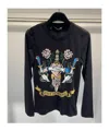 Moschino Round Collar And Long-sleeved T-shirt In Black