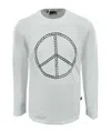 Moschino Round Collar And Long-sleeved T-shirt In White
