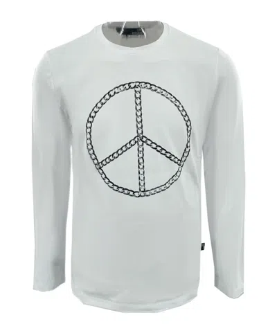 Moschino Round Collar And Long-sleeved T-shirt In White