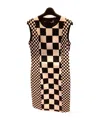 Moschino Round Collar Contrasting Dress In Nude