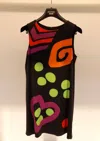 Moschino Round Collar Dress With Contrasting Color Pattern In Black