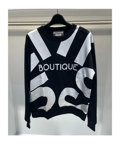 Moschino Round Collar Logo Sweater In Black