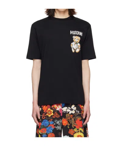 MOSCHINO ROUND COLLAR LOGO T-SHIRT