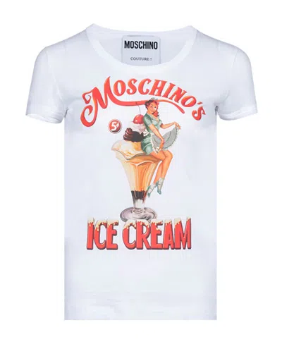MOSCHINO ROUND COLLAR LOGO T-SHIRT