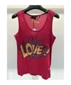 Moschino Round Collar Logo Vest In Red