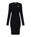 Moschino Logo-print Long-sleeved Knee-length Dress In Black