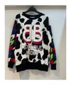 Moschino Round Collar Printed Sweatshirt In Black