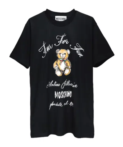 MOSCHINO ROUND COLLAR PRINTED T-SHIRT