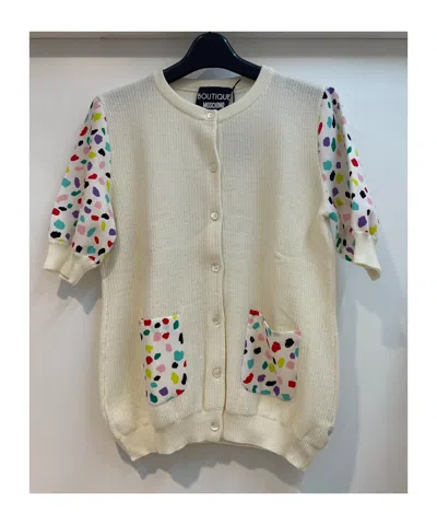 Moschino Round-collar Single-breasted Sweater In Nude