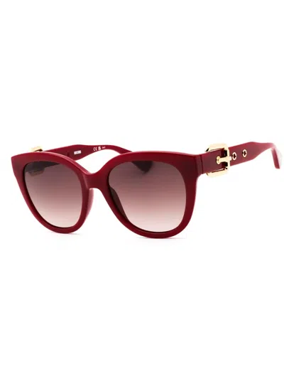 Moschino Round Frame Fashion Sunglasses For Women In Brown