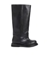 Moschino Elegant Black Leather Ankle Boots With Mini Heel In Black