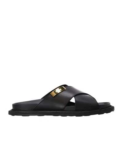 Moschino Round Head Slippers In Black