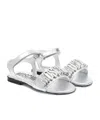 Moschino Logo Flat Sandals In White