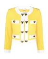 Moschino Crepe Stretch Hearts Short Jackets In Yellow