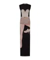 Moschino Ballerina Print Maxi Tulle Dress In Black