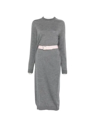 Moschino Round Neck Dress In Gray