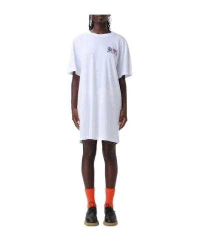 Moschino Round-neck Dress In White