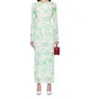 Moschino Round Neck Long Sleeve Dress In Green