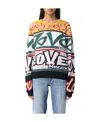 Moschino Round Neck Long-sleeved Sweater In Multicolor