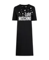 Moschino Round Neck Short-sleeved Dress In Black