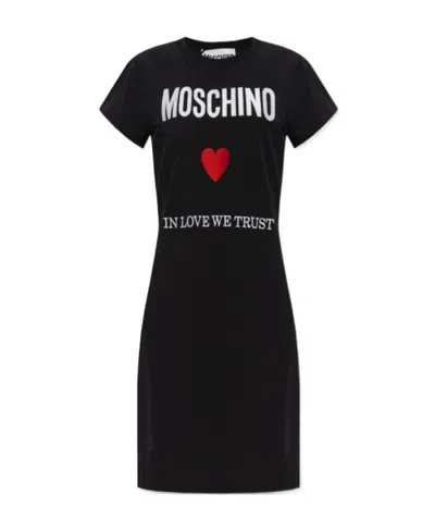 MOSCHINO ROUND NECK SHORT-SLEEVED DRESS