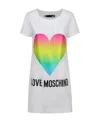 Moschino Round Neck Short-sleeved Dress In White