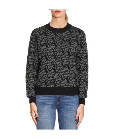 Moschino Round-neck Sweater In Black