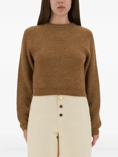 Moschino Couture Cropped Shirt In Brown