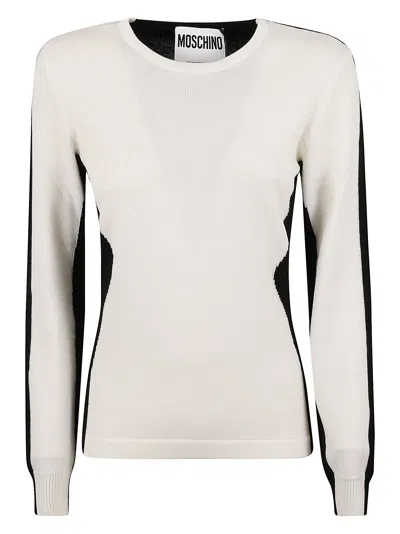 Moschino Round Neck Sweater In White