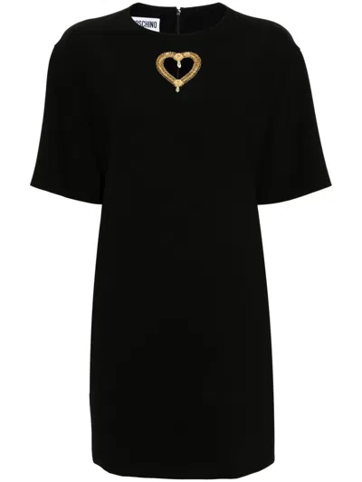 Moschino Round-neck T-shirt Minidress In Black