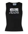 Moschino Slim-fit Sleeveless Top With Bold Logo In Black