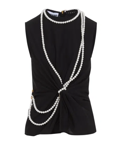 MOSCHINO PEARL-DETAILING TOP