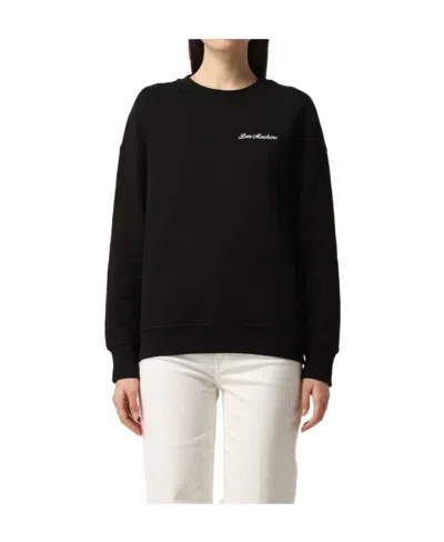 Moschino Round-necked Logo Sweater In Black