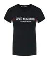 Moschino Round-necked Logo T-shirt In Black