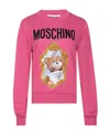 Moschino Logo-print Round Neck Sweater In Pink