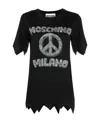 Moschino X The Flintstone Black Organic Cotton Logo Print T-shirt In Black
