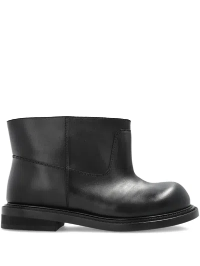 Moschino Round-toe Ankle Boots In Black