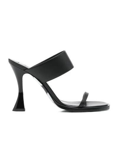 Moschino Round Toe High Heel Sandals In Black