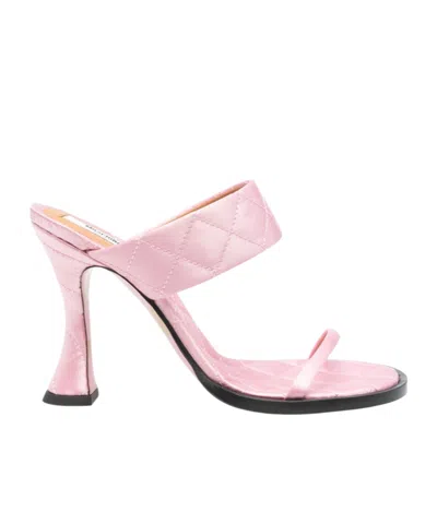 Moschino Round Toe High Heel Sandals In Pink