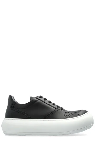 MOSCHINO ROUND TOE LACE-UP SNEAKERS