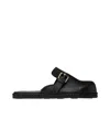 Moschino Black Leather Mule Loafers In Black
