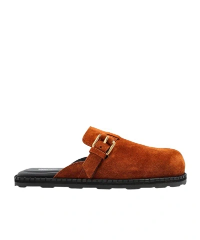 Moschino Round-toe Mules In Brown