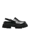Moschino Chunky Platform Slingback Sandals Buckle Detail In Black