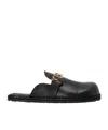 Moschino Logo-lettered Closed-toe Sandals In Black