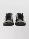 Moschino Round Toe Sneakers With Flat Sole And Stitching In Black