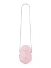 Moschino Rounded Cap-style Mini Bag With Metallic Chain Strap In Pink