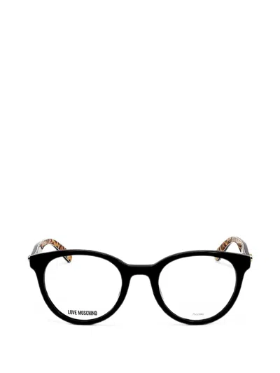 Moschino Round-frame Glasses In Black