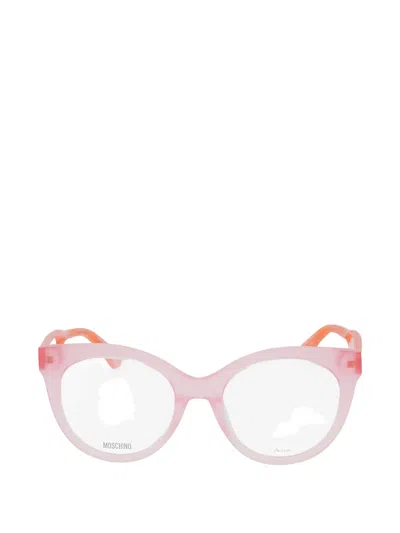 Moschino Round-frame Glasses In Pink