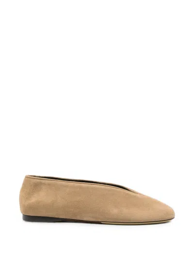 Moschino Round-toe Ballet Flats In Brown