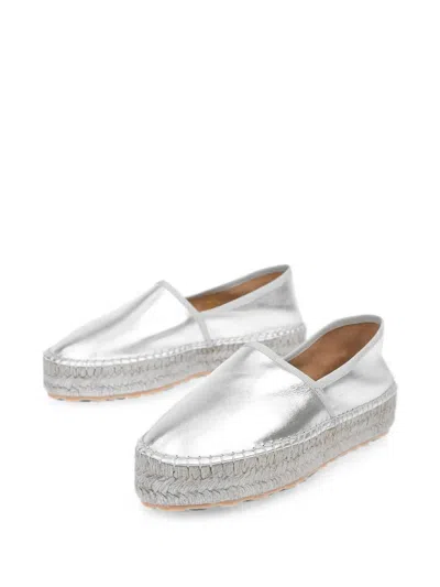 Moschino Round-toe Espadrilles In Silver